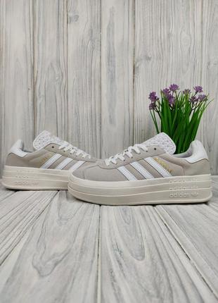 Кроссовки adidas gazelle bold beige white6 фото