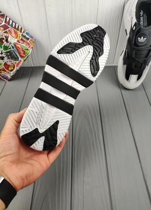Мужские кроссовки adidas niteball black white10 фото