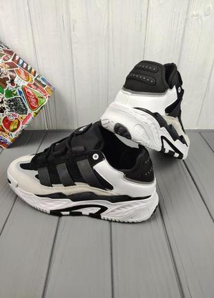 Мужские кроссовки adidas niteball black white6 фото