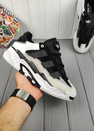 Мужские кроссовки adidas niteball black white9 фото