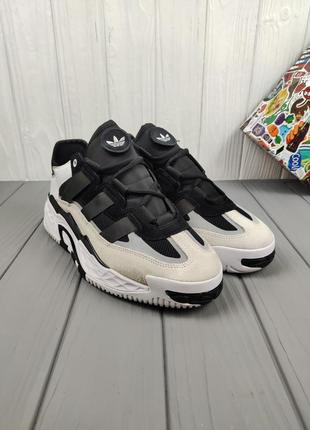Мужские кроссовки adidas niteball black white3 фото