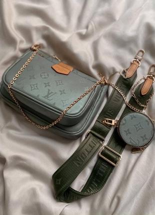 Сумка в стилі lv louis vuitton multi pochette olive