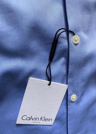 Calvin klein базова блакитна сорочка, блузка, блуза, рубашка, приталенная рубашка, классичесеая рубашка5 фото