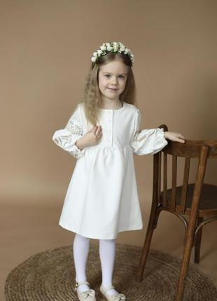 Святкова біла сукня вишиванка дитяча,3 фото