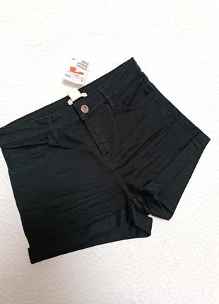 Шорты коттон черного цвета h&m 34/4/xs/42
