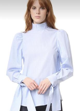 Блуза тренд високий комір горловина стойка zara