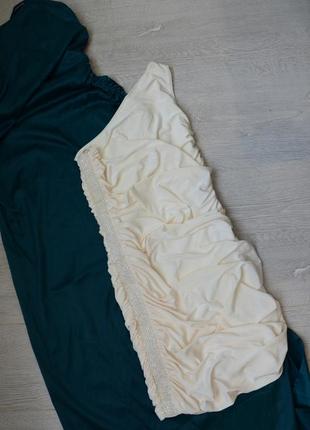 Шикарна блискуча вечірня коротка сукня утяжка молочна міні на одне плече шовк масло1 фото