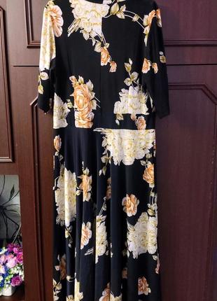 Платье летнее батал с цветами, 👗 платье большой размер2 фото