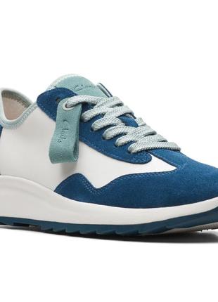 Шкіряні кросівки clarks dash lo teal