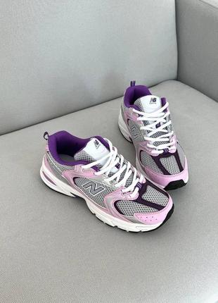 Женские кроссовки в стиле new balance 530 Сенсел беленс / демисезонные / весенние, летние, осенние / кожа, сетка / белые, розовые, фиолетовые
