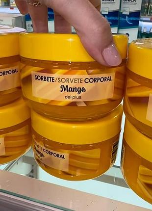 Увлажняющий крем- сорбет  для тела mango deliplus  с гиалуроновой кислотой, 250 мл, испания