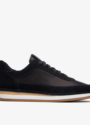 Шкіряні кросівки clarks craft run lace black