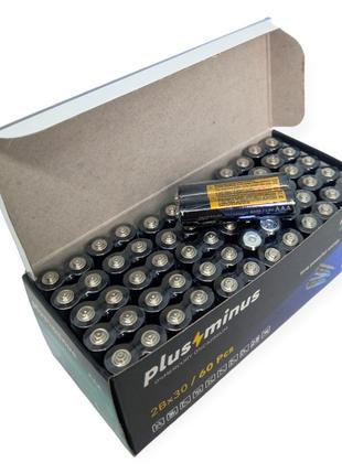 Батарейки пальчиковые мини ааа r03 um солевые упаковка набор 60 штук plus minus zinc carbon