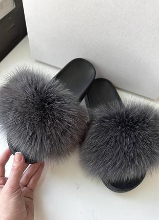 Premium тапки з хутром песця