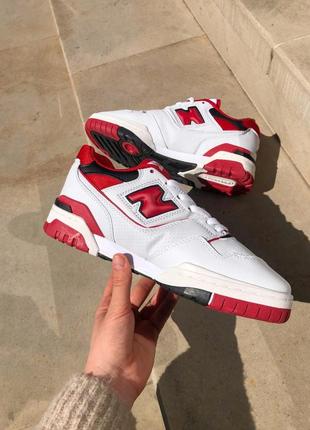 Жіночі шкіряні кросівки new balance 550 white red нью беланс 5508 фото