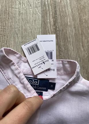 Polo ralph Cube льняная рубашка, лляна сорочка, рубашка свободного кроя, блузка, лляна блуза5 фото