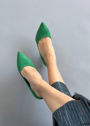 Лодочки зеленые женские на шпильке туфли5 фото
