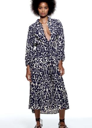 Платье zara р. xs s вискоза с карманами и поясом