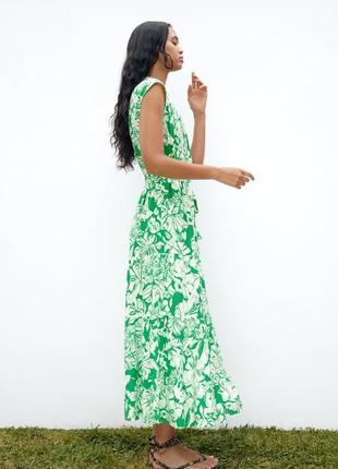 Гарна квіткова сукня міді від zara, розмір s**4 фото