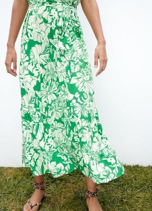 Гарна квіткова сукня міді від zara, розмір s**7 фото