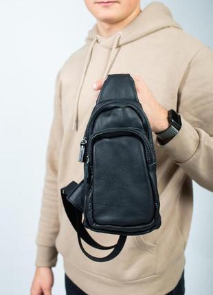 Сумка-слинг кожаная, мужская сумка через плечо sl013