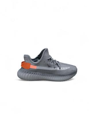 Кросівки adidas yeezy boost 350 v2 сірі з помаранчевим акційна ціна🔥