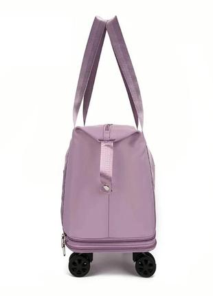 Дорожная сумка для путешествий для ручной клади на колесах (сиреневый)