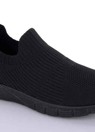 Кросівки жіночі swin літні текстильні без шнурків чорні розмір 39