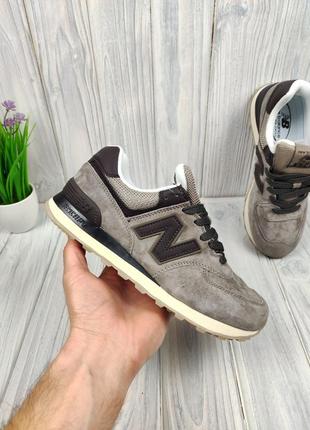 Кроссовки new balance 574 khaki brown9 фото