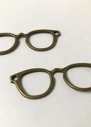 Металлические накладки. очки. цвет "античная бронза". 54х18мм1 фото