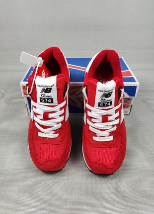 Кроссовки женские подростковые new balance 574 red&white 36-412 фото