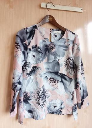 💋💋💋 свободная блуза сорочка в цветы цветочная блузка цветочный принт3 фото