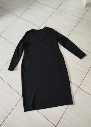 Черное натуральное плотное платье