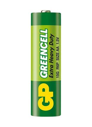 Батарейка gp greencell 1.5v солевая, 15g-s2, r6, aa