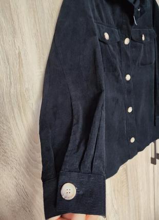 Нова вельветова чорна куртка сорочка піджак жакет рубашка розмір 48-50-526 фото