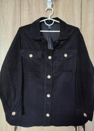 Нова вельветова чорна куртка сорочка піджак жакет рубашка розмір 48-50-521 фото