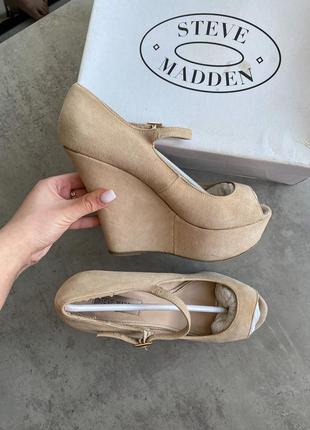 Туфли босоножки замшевые кожаные на платформе steve madden6 фото