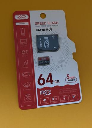 Карта памяти xo 64 gb 10 клас + адаптер