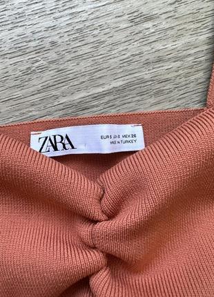 Стильний щільний кроп топ із воланами zara 36/s10 фото