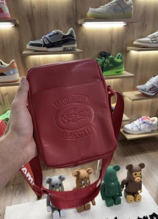 Сумка supreme x lacoste red2 фото