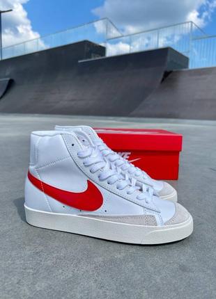 Жіночі шкіряні кросівки nike blazer mid ‘77 vintage ‘red logo’ найк блейзер