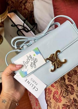 Сумка голубая celine - triomphe shoulder bag in
