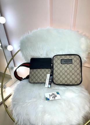 Поясна сумка supreme gucci подвійна luxe
