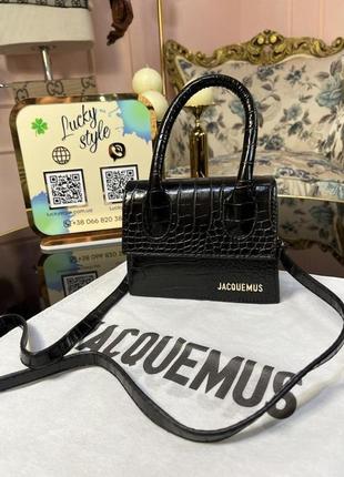 Jacquemus mini roll черная crocco