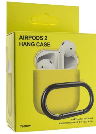 Чохол для airpods з карабіном yellow