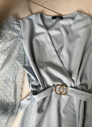 Блузка з рукавами в горошок і баскою8 фото