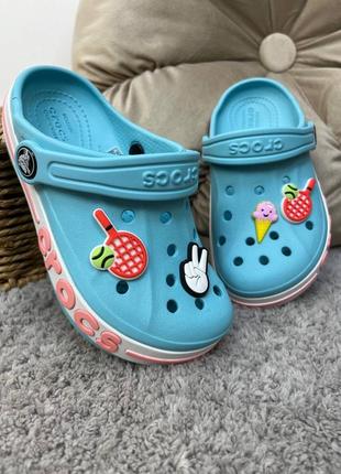 Крокси для дівчаток crocs bayaband ice/blue1 фото