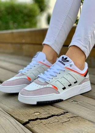 Жіночі шкіряні кросівки adidas drop step white grey адідас дроп степ8 фото