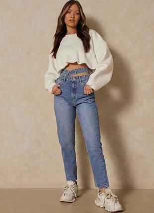 Джинсы mom с поясом misspap