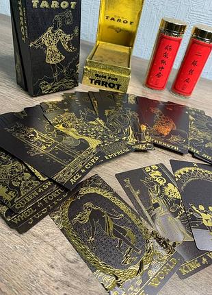 Таро райдера -уэйта золото пластик тиснения коробка черные Дурца